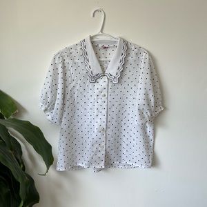 Vintage Japanese Polka Dot Blouse